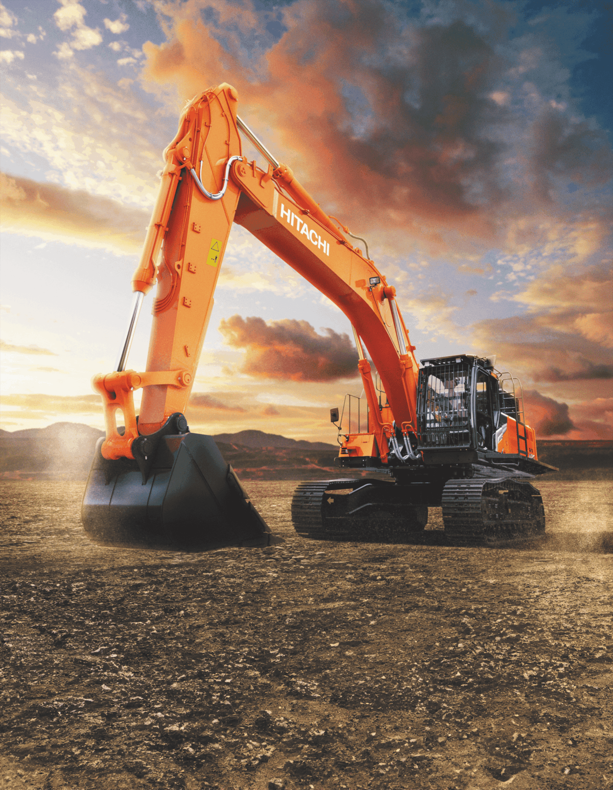 Hitachi excavator ready for a demo